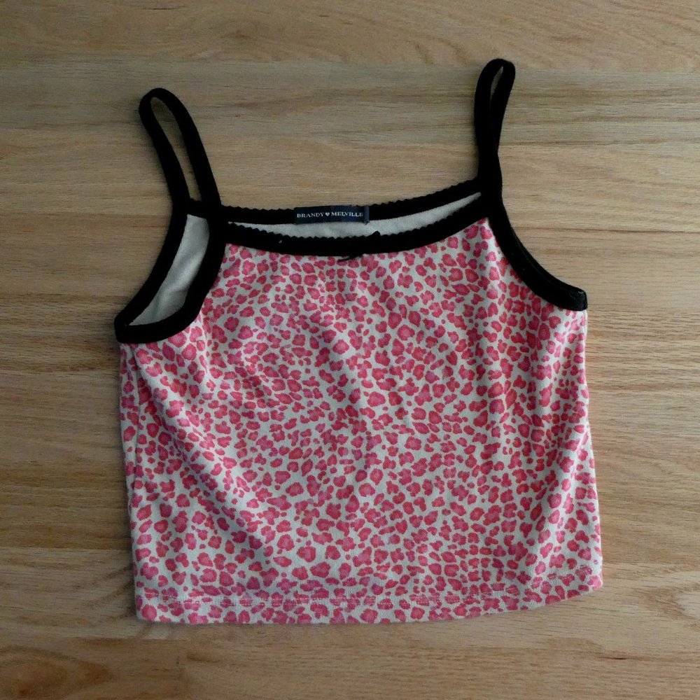 Brandy Melville Pink Cheetah Print Tank